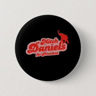 MITCH DANIELS FOR PRESIDENT GOP 6 CM ROUND BADGE