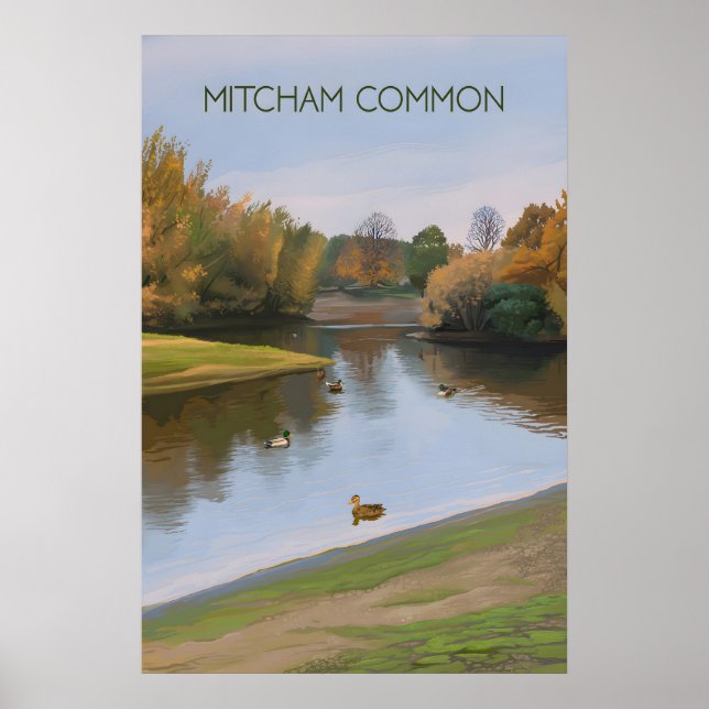 Mitcham Common London Travel Poster (Front)