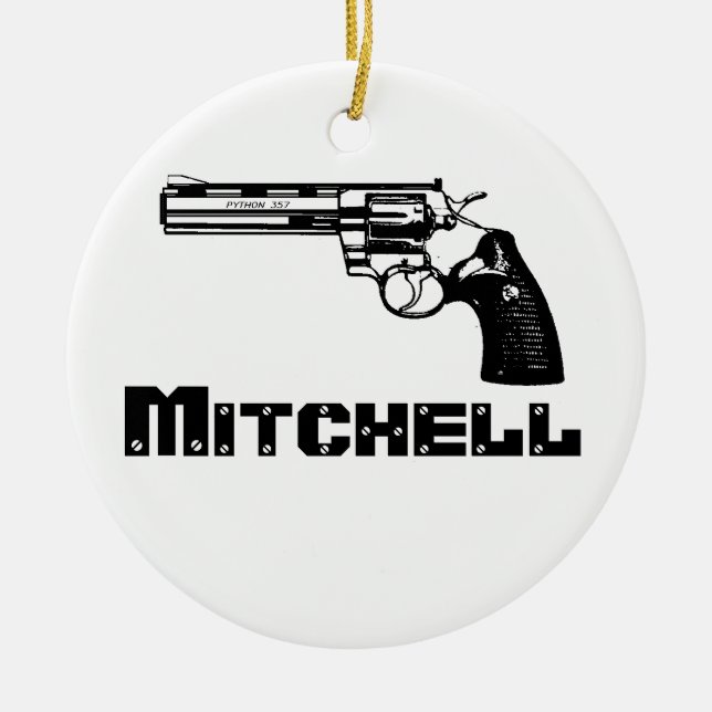 Mitchell! Ceramic Tree Decoration (Front)