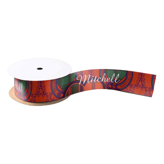 Mitchell clan Plaid Scottish kilt tartan Satin Ribbon (Spool)