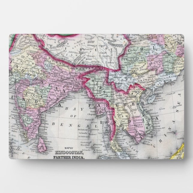 Mitchell Map | India, Tibet, China & SE Asia Plaque (Front)