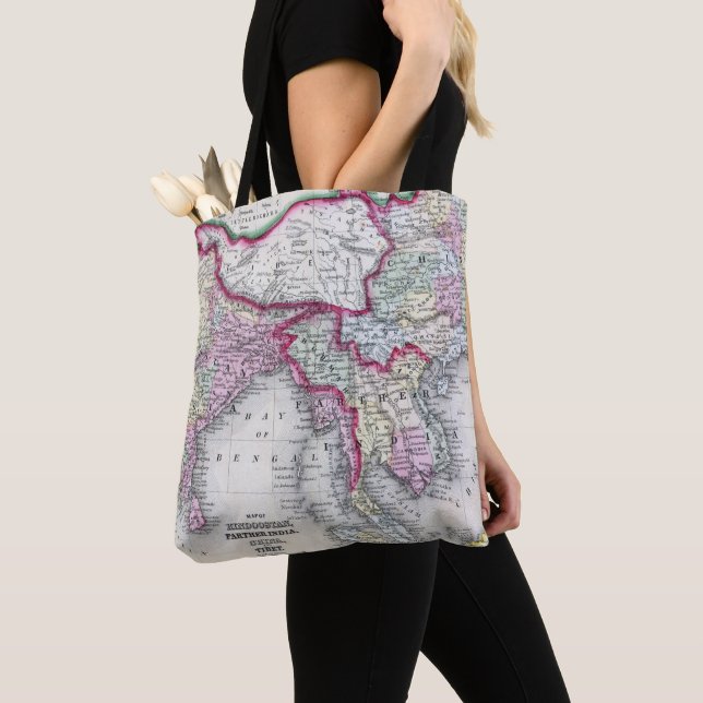 Mitchell Map | India, Tibet, China & SE Asia Tote Bag (Close Up)