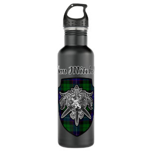 Mitchell Scottish Clan Tartan Lion Sword Crest.png 710 Ml Water Bottle