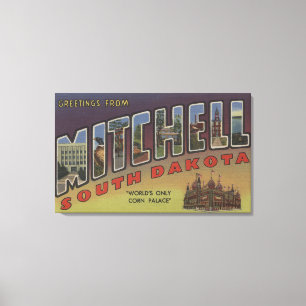 Mitchell, South Dakota - Large Letter Scenes Canvas Print