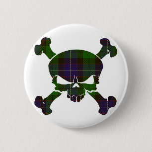 Mitchell Tartan Skull No Banner 6 Cm Round Badge