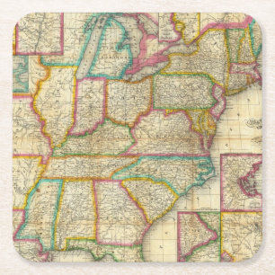 Mitchell's Travellers Guide Square Paper Coaster