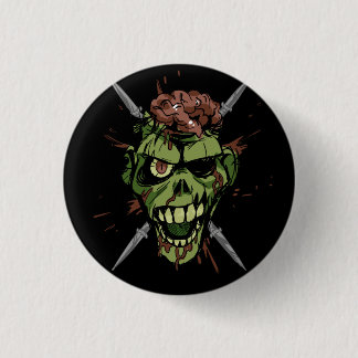mitch's zombie graphic 3 cm round badge
