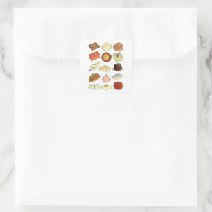 Mithai Indian Sweets Confectionery Desserts India Square Sticker