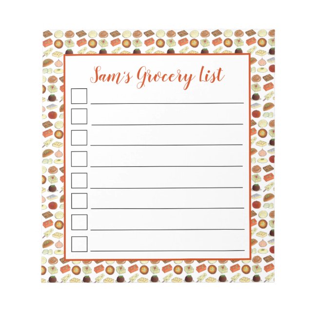Mithai Indian Sweets Food Cooking Grocery List Notepad (Front)