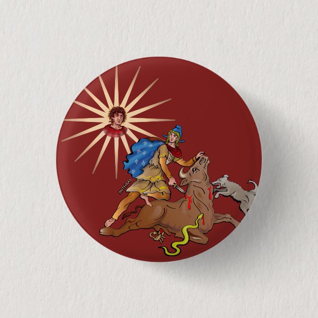 Mithras 3 Cm Round Badge (Front)