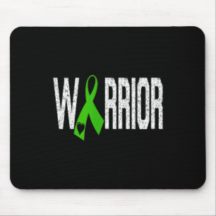 Mitochondrial Disease Warrior Heart Green Ribbon  Mouse Pad