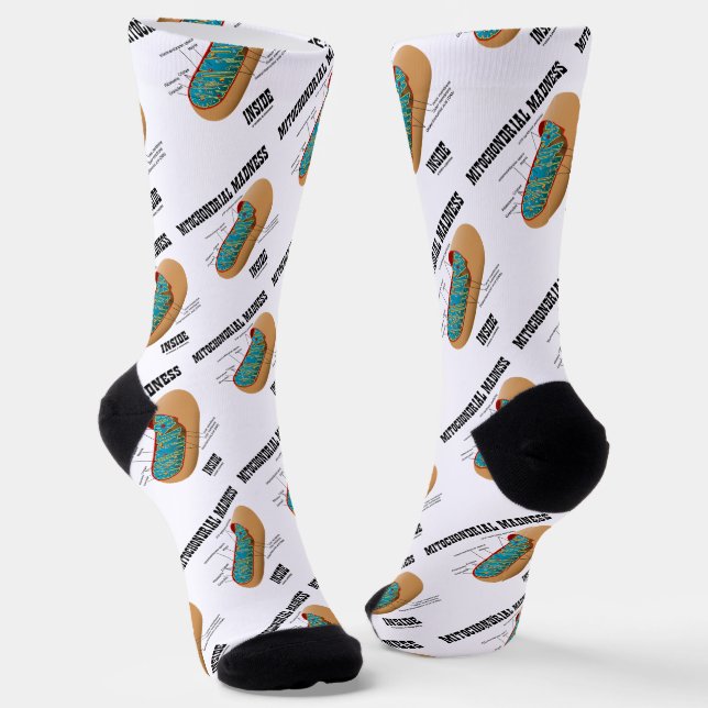 Mitochondrial Madness Inside Mitochondrion Biology Socks (Angled)