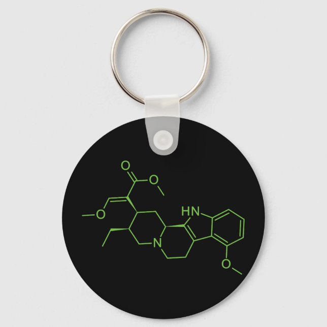 Mitragynine Kratom Molecule - Chemistry Diagram Key Ring (Front)