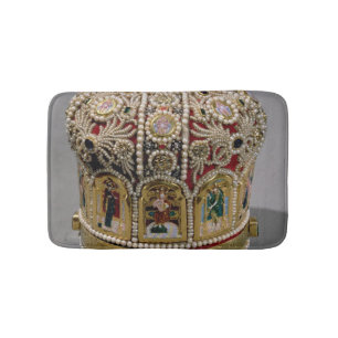 Mitre crown set with pearls and precious bath mat