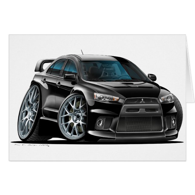 Mitsubishi Evo Black Car (Front Horizontal)