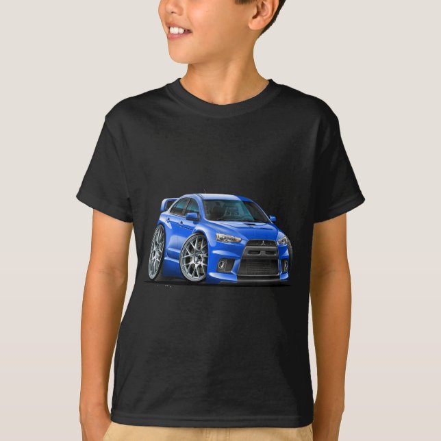 Mitsubishi Evo Blue Car T-Shirt (Front)