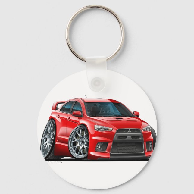 Mitsubishi Evo Red Car Key Ring (Front)