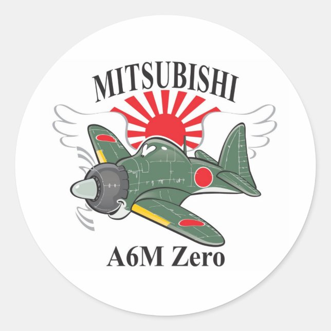 mitsubishi zero classic round sticker (Front)