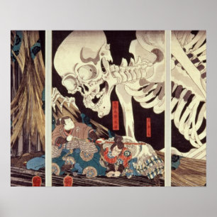Mitsukini Defying the Skeleton Spectre, c.1845 Poster