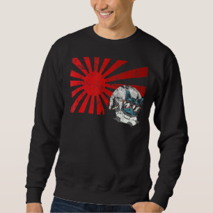 Mitsune Japanese Cat Chilling Mask Art Sunset Anim Sweatshirt