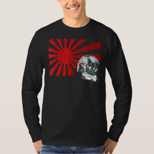 Mitsune Japanese Cat Chilling Mask Art Sunset Anim T-Shirt