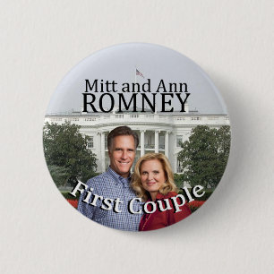 Mitt and Ann Romney First Couple 6 Cm Round Badge
