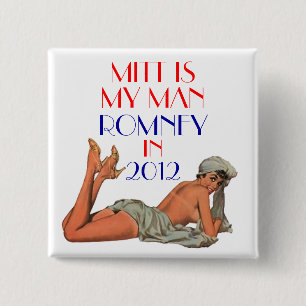 mitt is my man romney 15 cm square badge
