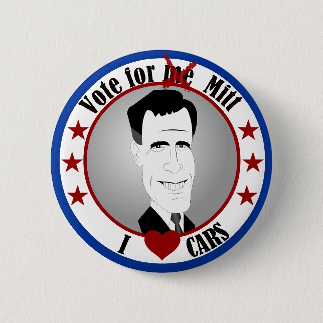 Mitt Loves Cars Button (Front)