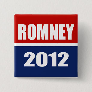 MITT ROMNEY 2012 15 CM SQUARE BADGE