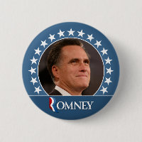Mitt Romney 2012 - photo pinback with stars