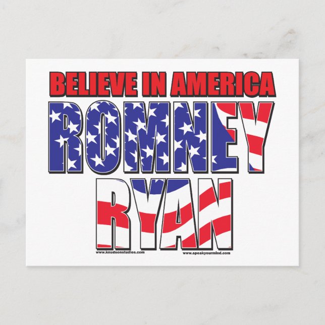 Mitt Romney and Paul Ryan Postcard (Front)