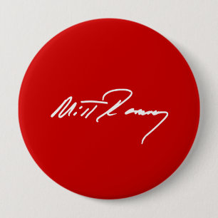 MITT ROMNEY AUTOGRAPH WHITE.png 10 Cm Round Badge