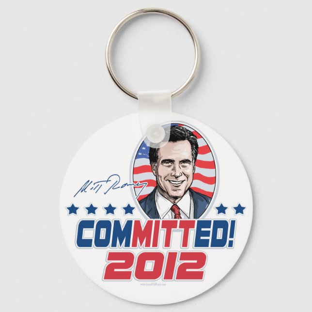 Mitt Romney ComMITTed 2012 Gear Key Ring (Front)