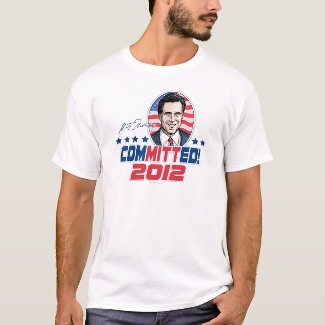 Mitt Romney ComMITTed 2012 Gear T-Shirt (Front)