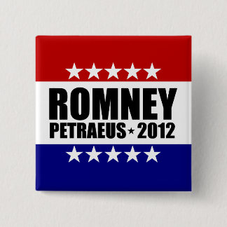 Mitt Romney David Petraeus 2012 15 Cm Square Badge