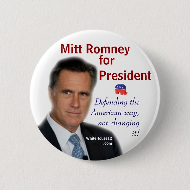 Mitt Romney for President 6 Cm Round Badge (Front)