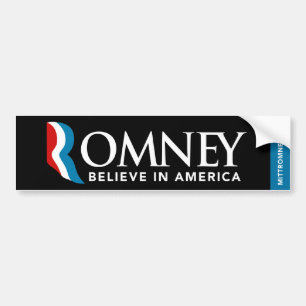 Mitt Romney Logo Believe In America Bumper Sticker