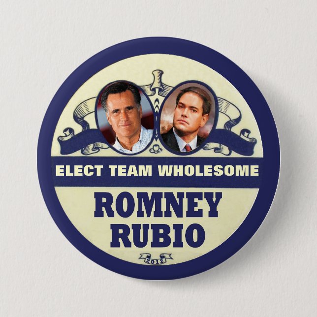 Mitt Romney / Marco Rubio 2012 7.5 Cm Round Badge (Front)