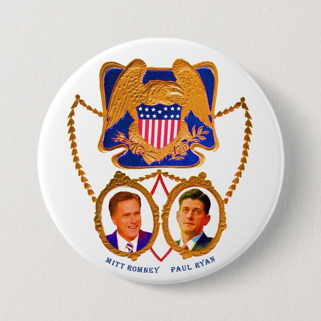 Mitt Romney & Paul Ryan for 2012 7.5 Cm Round Badge (Front)