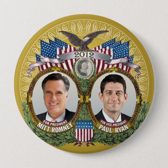 Mitt Romney Paul Ryan Photo 10 Cm Round Badge (Front)