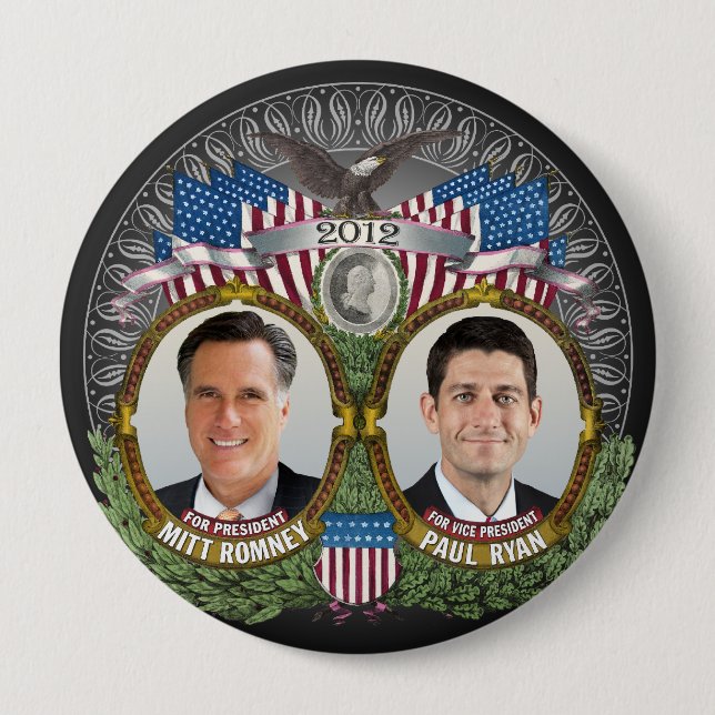 Mitt Romney Paul Ryan Photo 10 Cm Round Badge (Front)