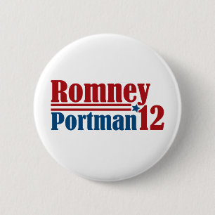 Mitt Romney Rob Portman 2012 6 Cm Round Badge