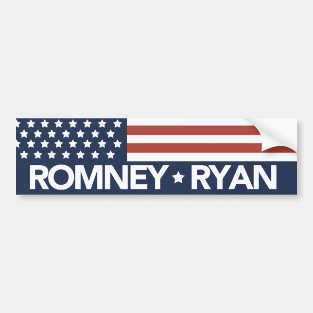 Mitt Romney Ryan Flag Bumper Sticker 2012 (Front)