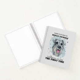 Mittelschnauzer Watercolor Portrait Funny Quote Notebook