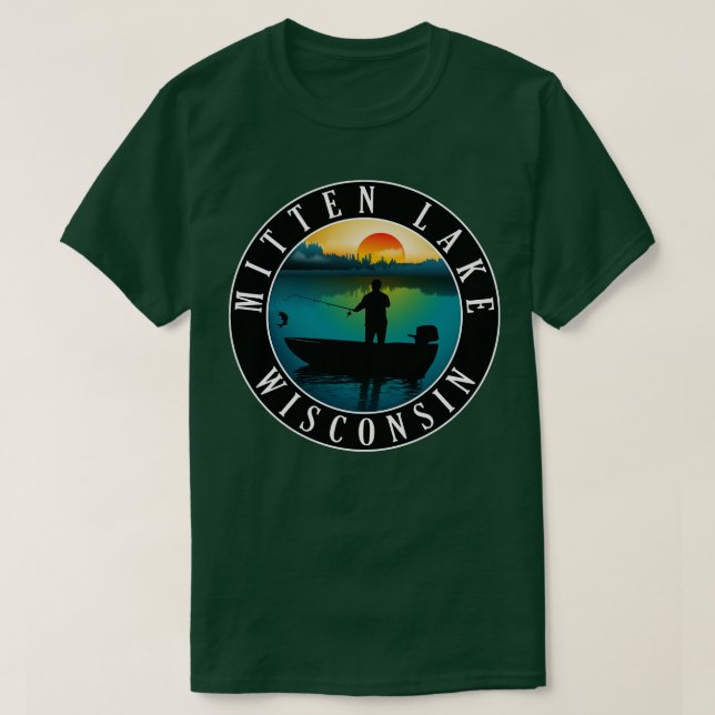 Mitten Lake Wisconsin Canoeing T-Shirt (Design Front)