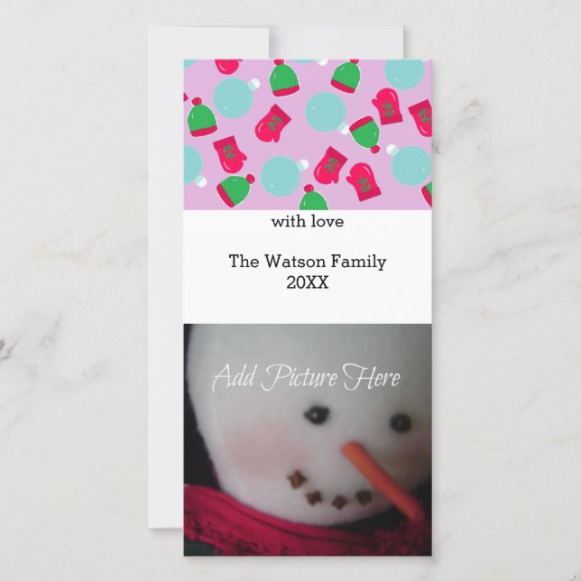 Mittens and Hats Photo Card (Front)