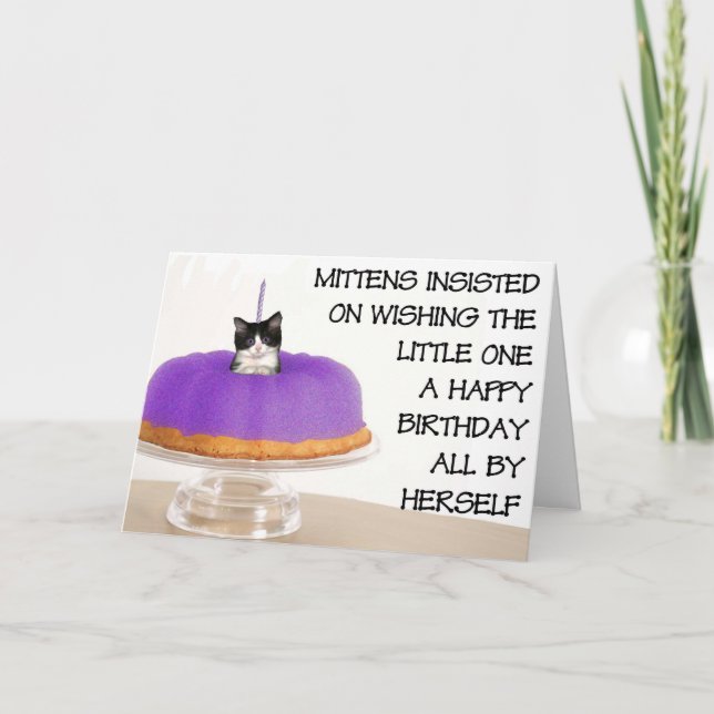 Mittens' birthday greeting card (Front)