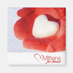 Mittens for Detroit 2 inch Square Magnet