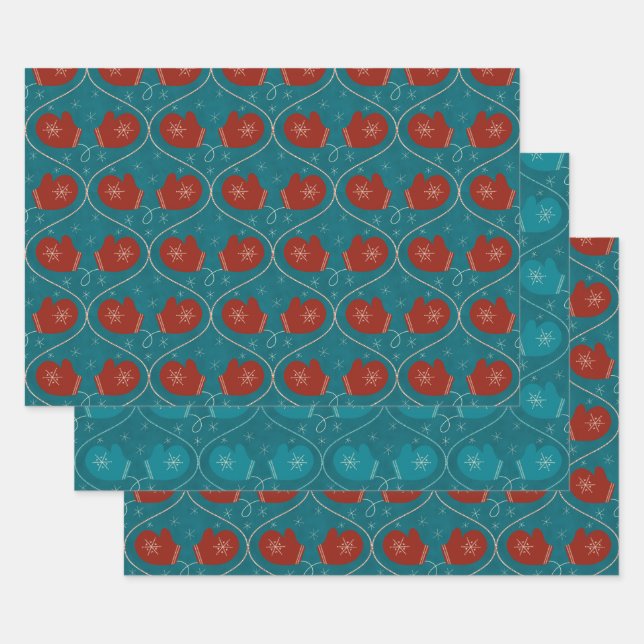 Mittens gift wrap 3 pack (Set)