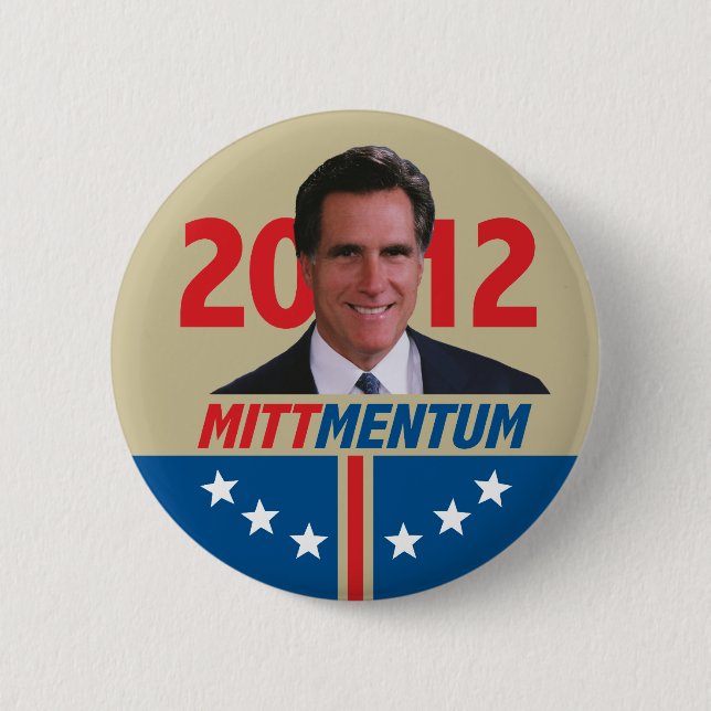 Mittmentum Mitt Romney 2012 6 Cm Round Badge (Front)